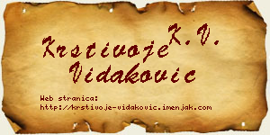 Krstivoje Vidaković vizit kartica